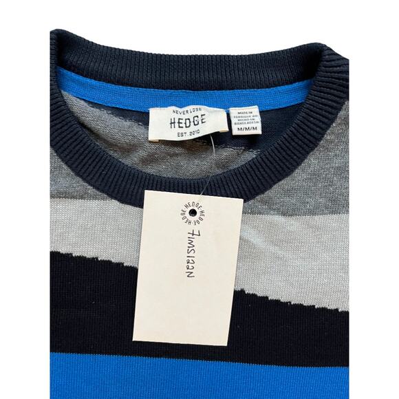 Never Lose Hedge Men's Knit Asymmetrical Stripe Sweater - Picture 3 of 4